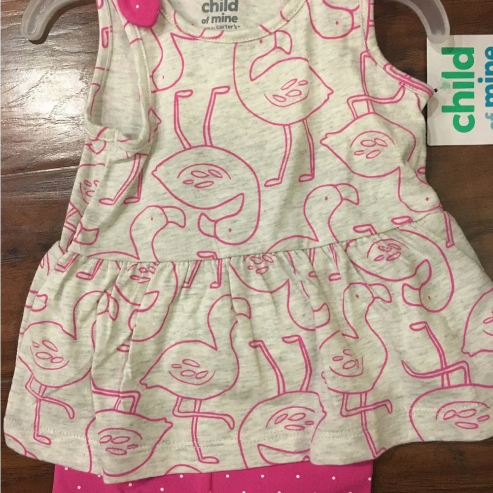 NWT Carter's Child of Mine Flamingo Outfit 0-3 months